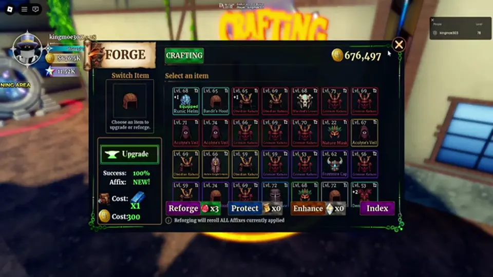Dungeon Lootr Forge pad next to Training Area